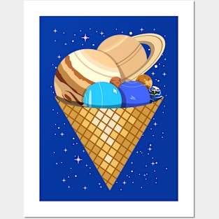 Planetary icecream (flat) Posters and Art